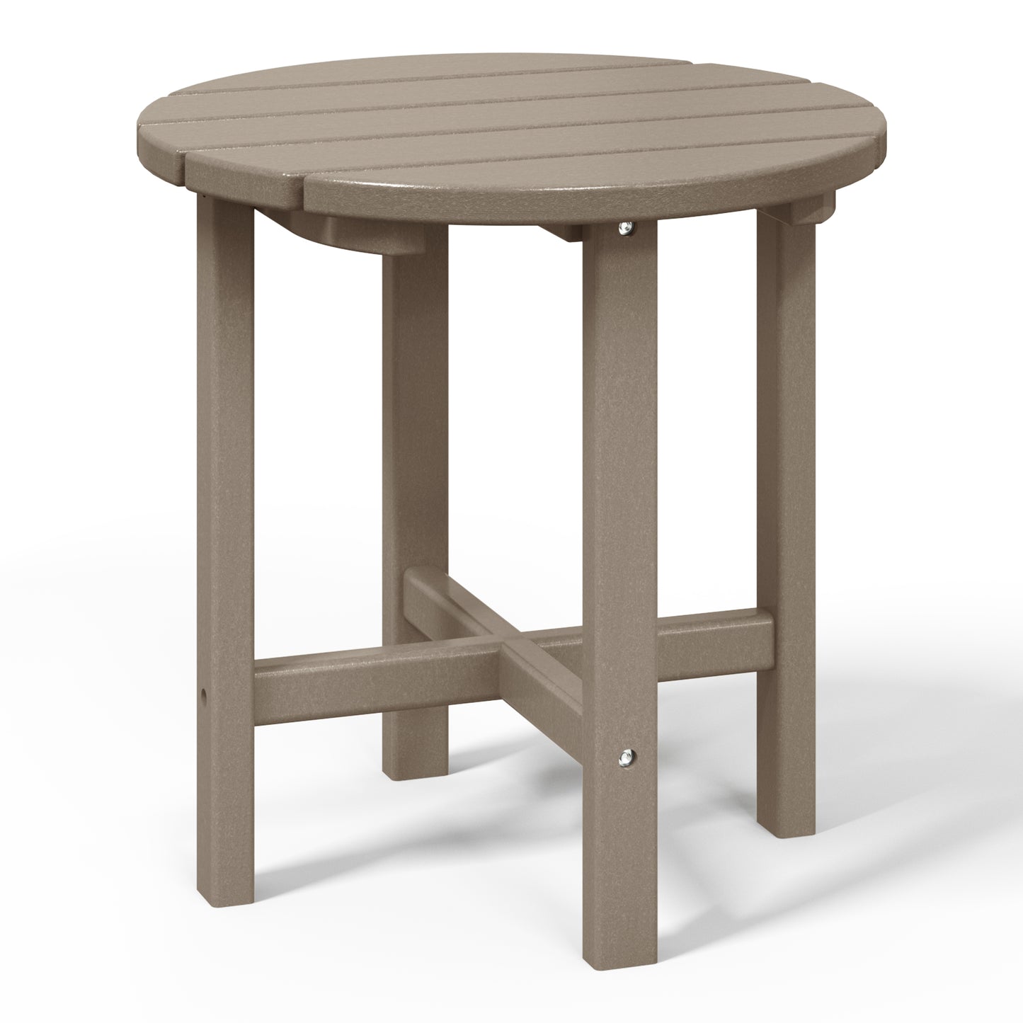Tuscany All-Weather Outdoor Round Side Table (18" Height) Weathered Wood Seahawk Designs Patio Side Tables