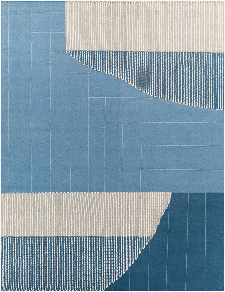 Fulham Handmade Rug — Blue/Dark Blue