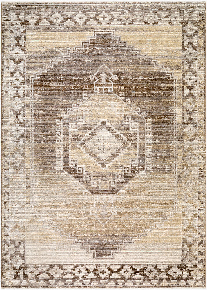 Fifth Avenue Machine Woven Rug — Dark Brown/Light Gray