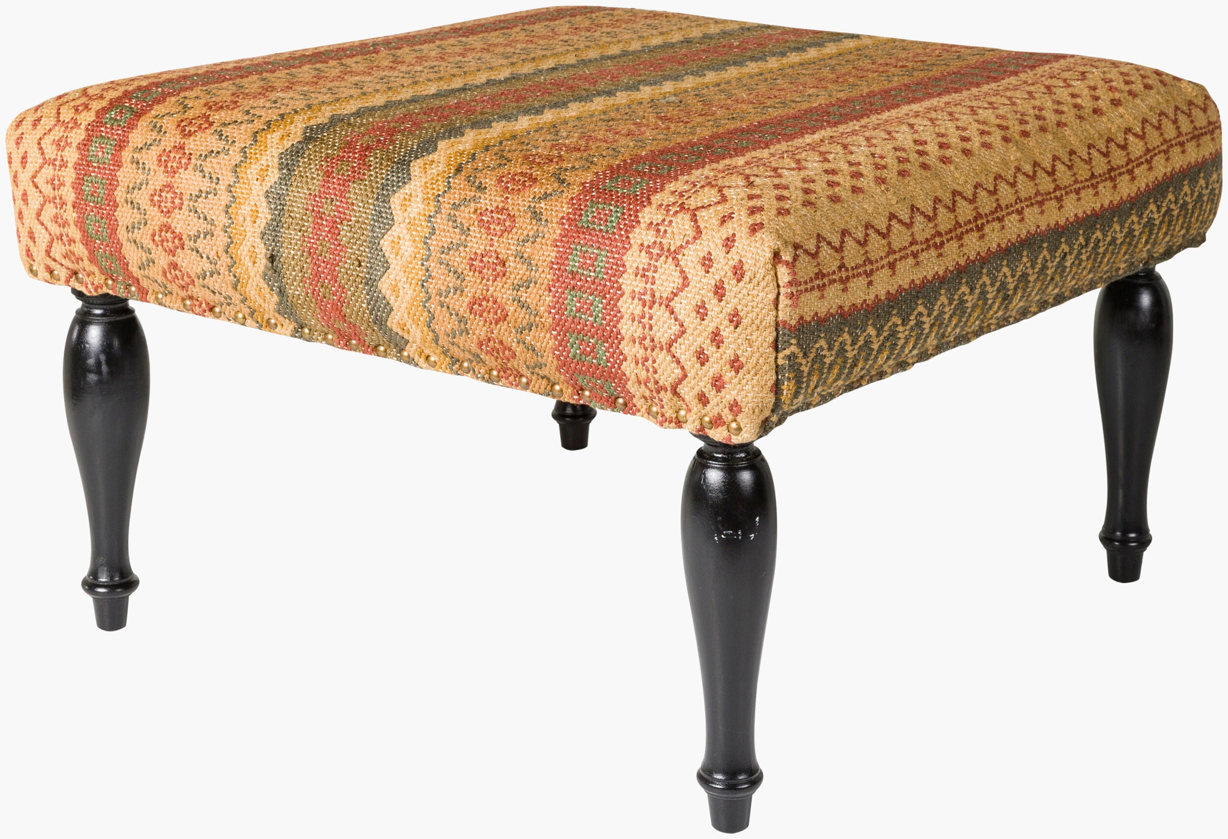 Nicholson Ottoman — Black/Camel