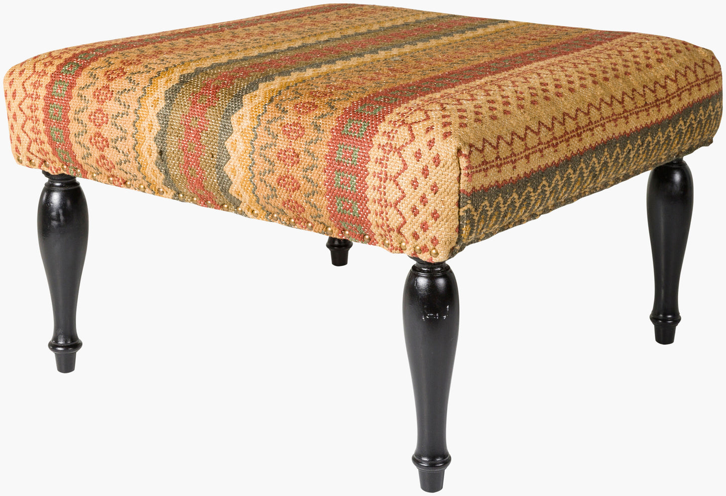 Nicholson Ottoman — Black/Camel