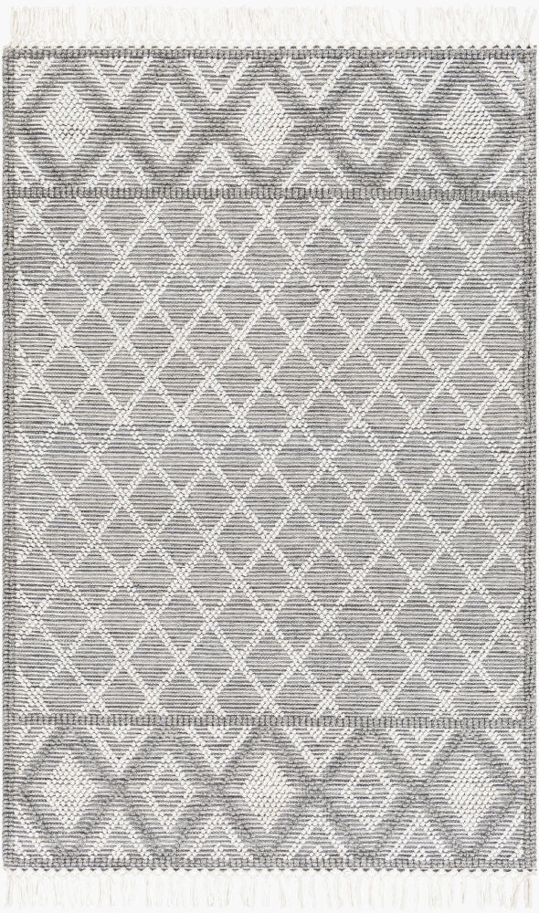 Fleur Handmade Rug — Charcoal/Off-White