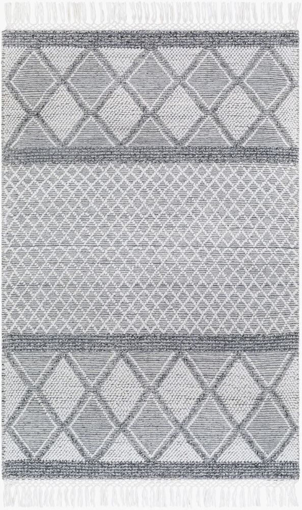 Fleur Handmade Rug — Black/Light Slate