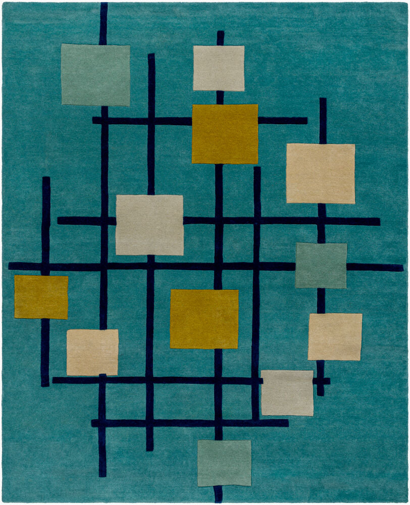 Forum Handmade Rug — Dark Blue/Light Beige