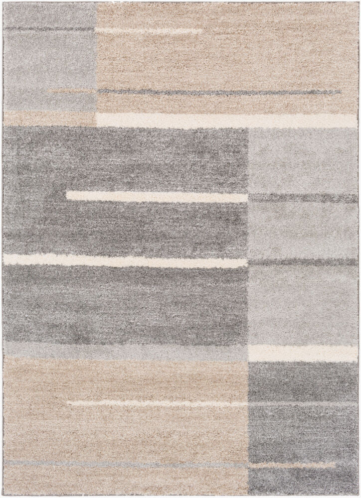 Fowler Machine Woven Rug — Gray/Light Gray