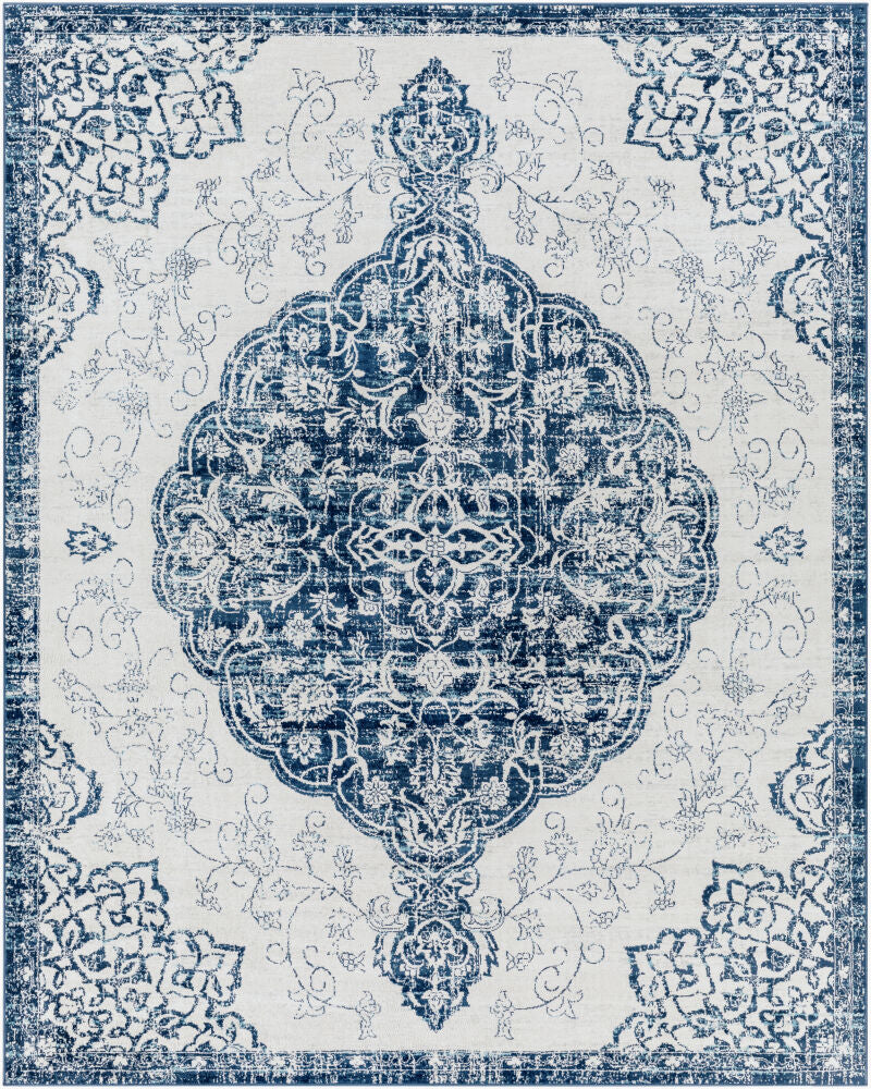 Floransa Machine Woven Rug — Light Beige/Light Blue