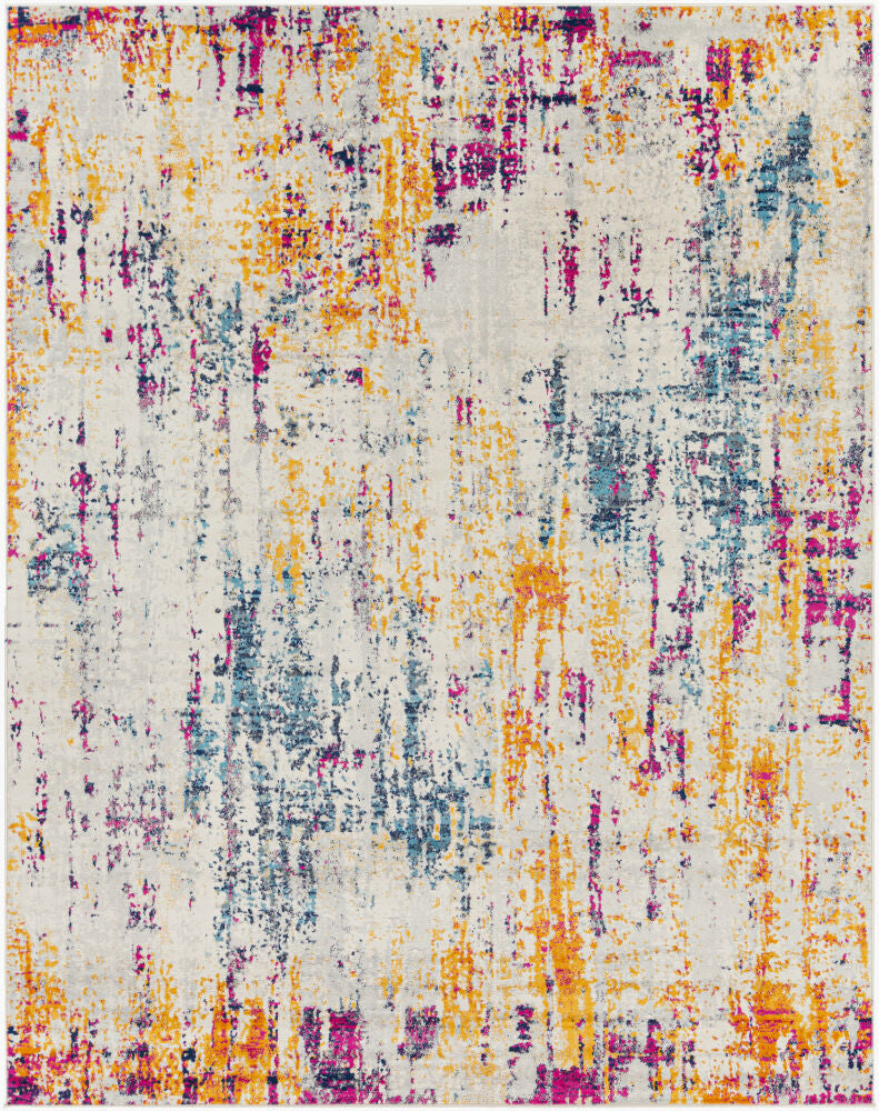 Floransa Machine Woven Rug — Burnt Orange/Fuchsia