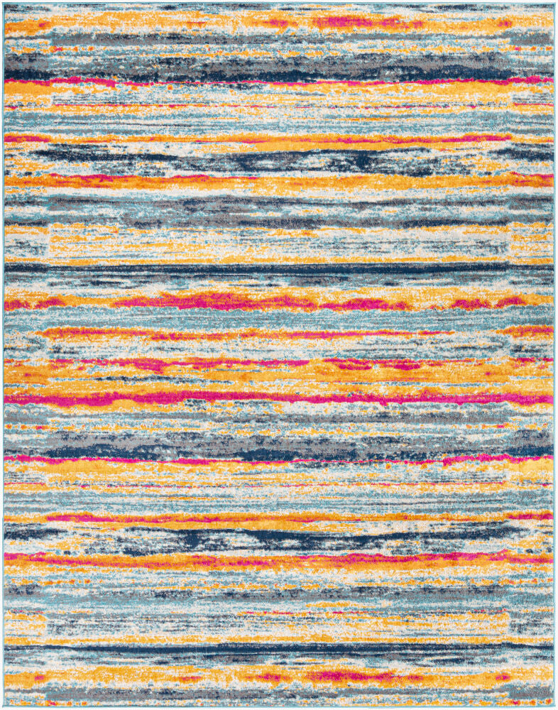 Floransa Machine Woven Rug — Burnt Orange/Fuchsia