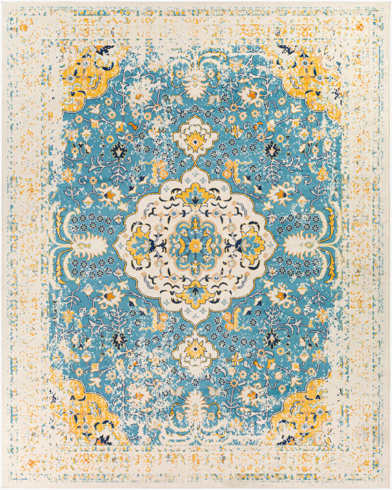 Floransa Machine Woven Rug — Burnt Orange/Light Beige