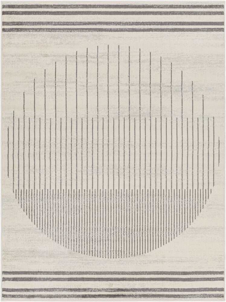 Floransa Machine Woven Rug — Charcoal/Cream