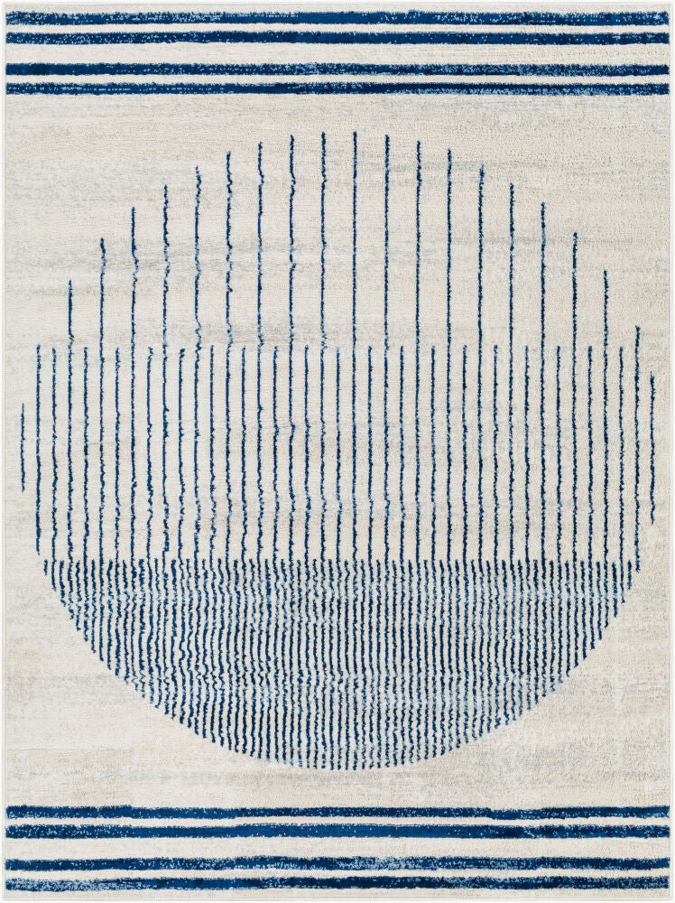 Floransa Machine Woven Rug — Cream/Dark Blue