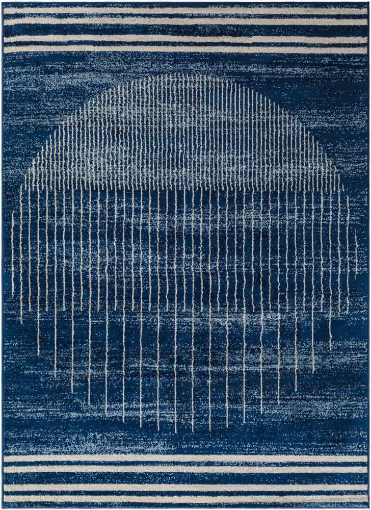 Floransa Machine Woven Rug — Cream/Dark Blue