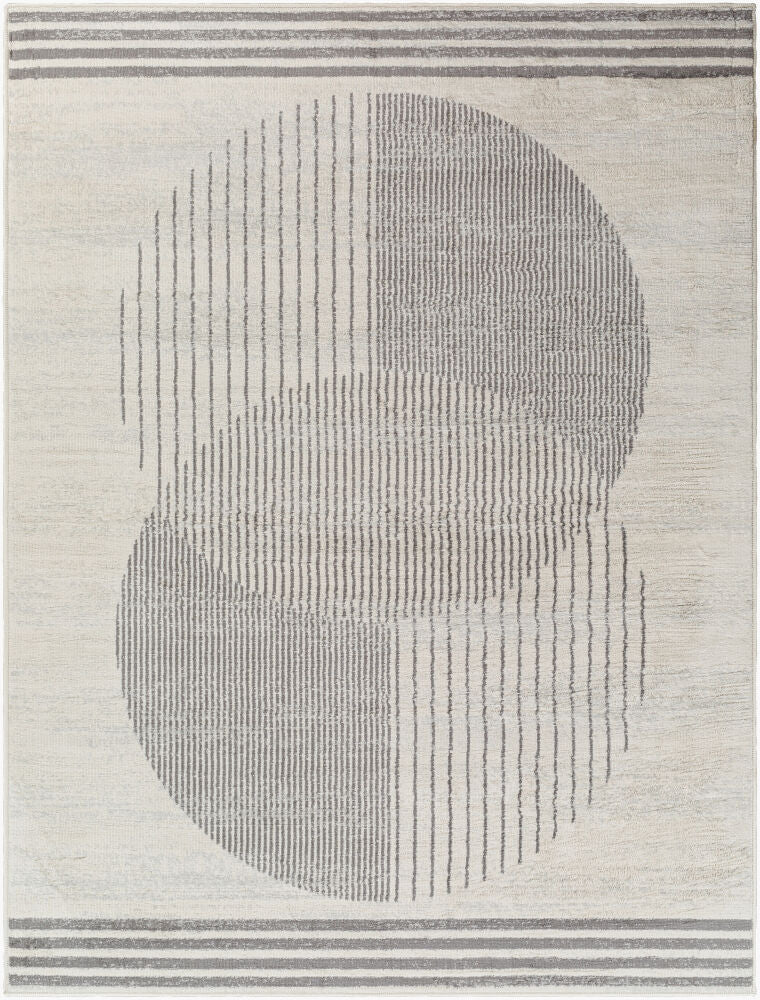 Floransa Machine Woven Rug — Charcoal/Cream