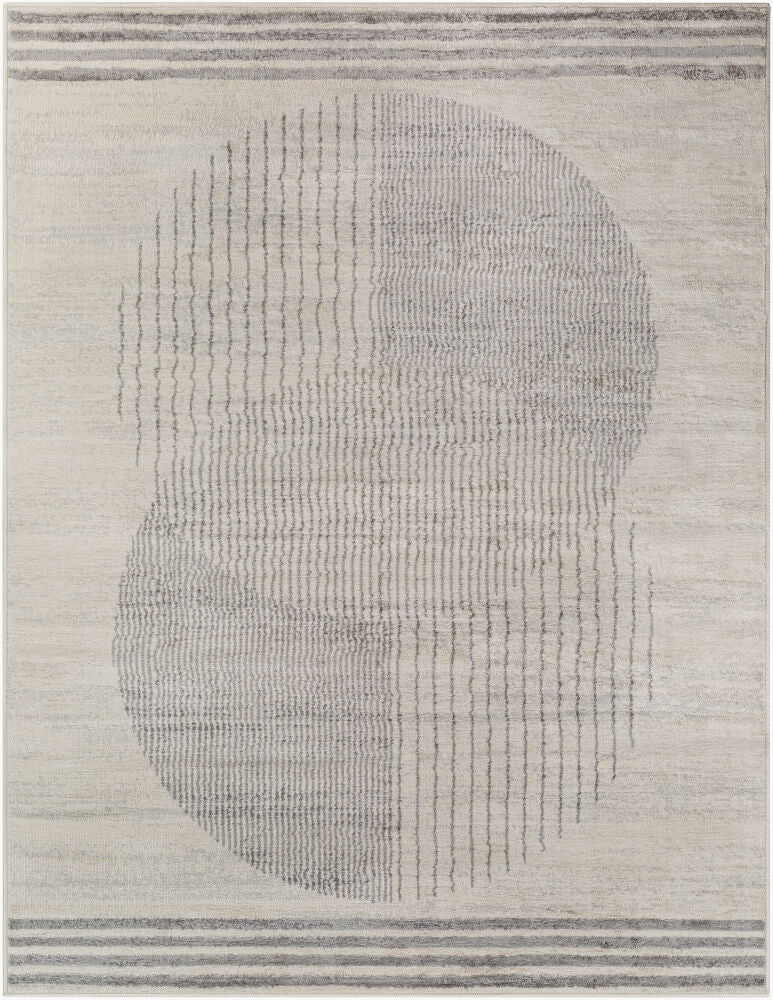 Floransa Machine Woven Rug — Charcoal/Cream