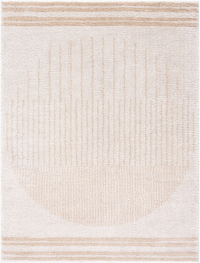 Fossay Shag Machine Woven Rug — Beige/Light Beige