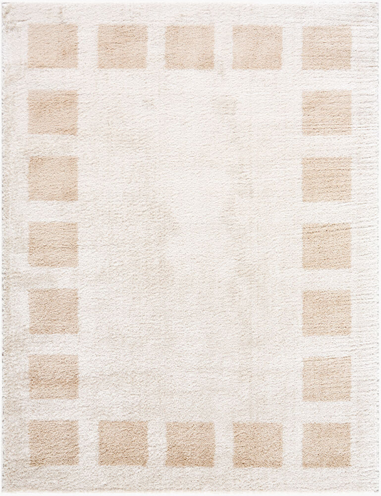Fossay Shag Machine Woven Rug — Beige/Light Beige
