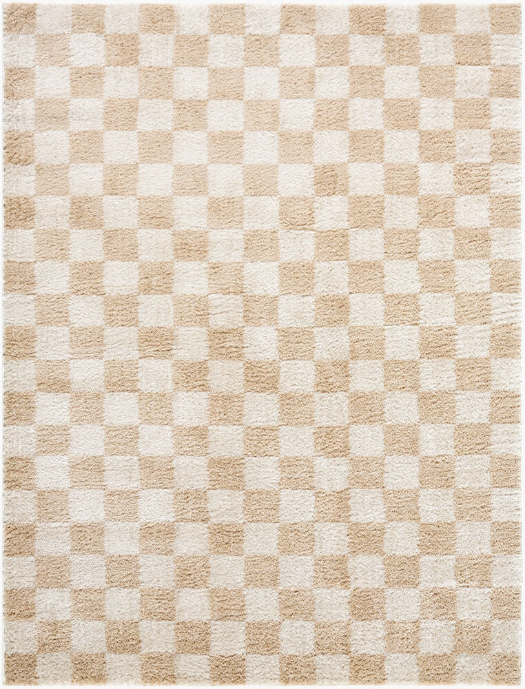 Fossay Shag Machine Woven Rug — Beige/Light Beige