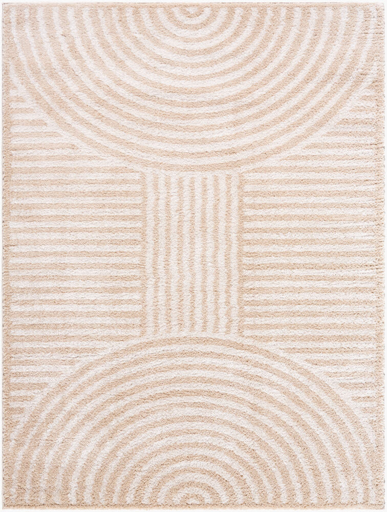 Fossay Shag Machine Woven Rug — Beige/Light Beige