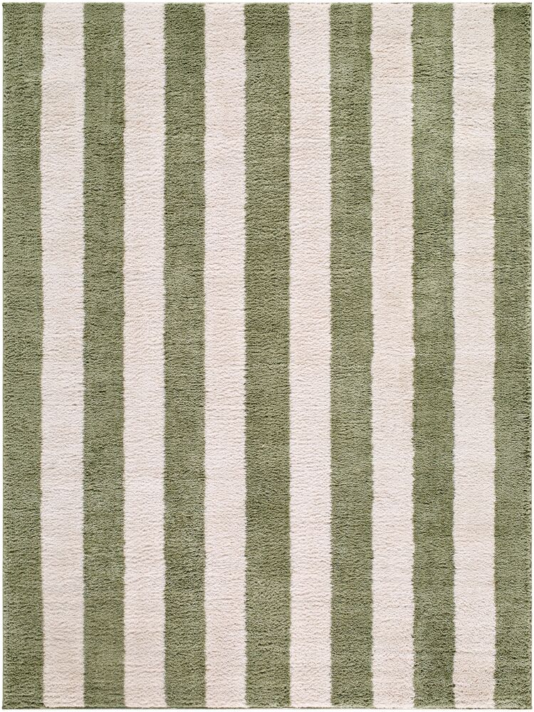 Fossay Shag Machine Woven Rug — Cream/Olive