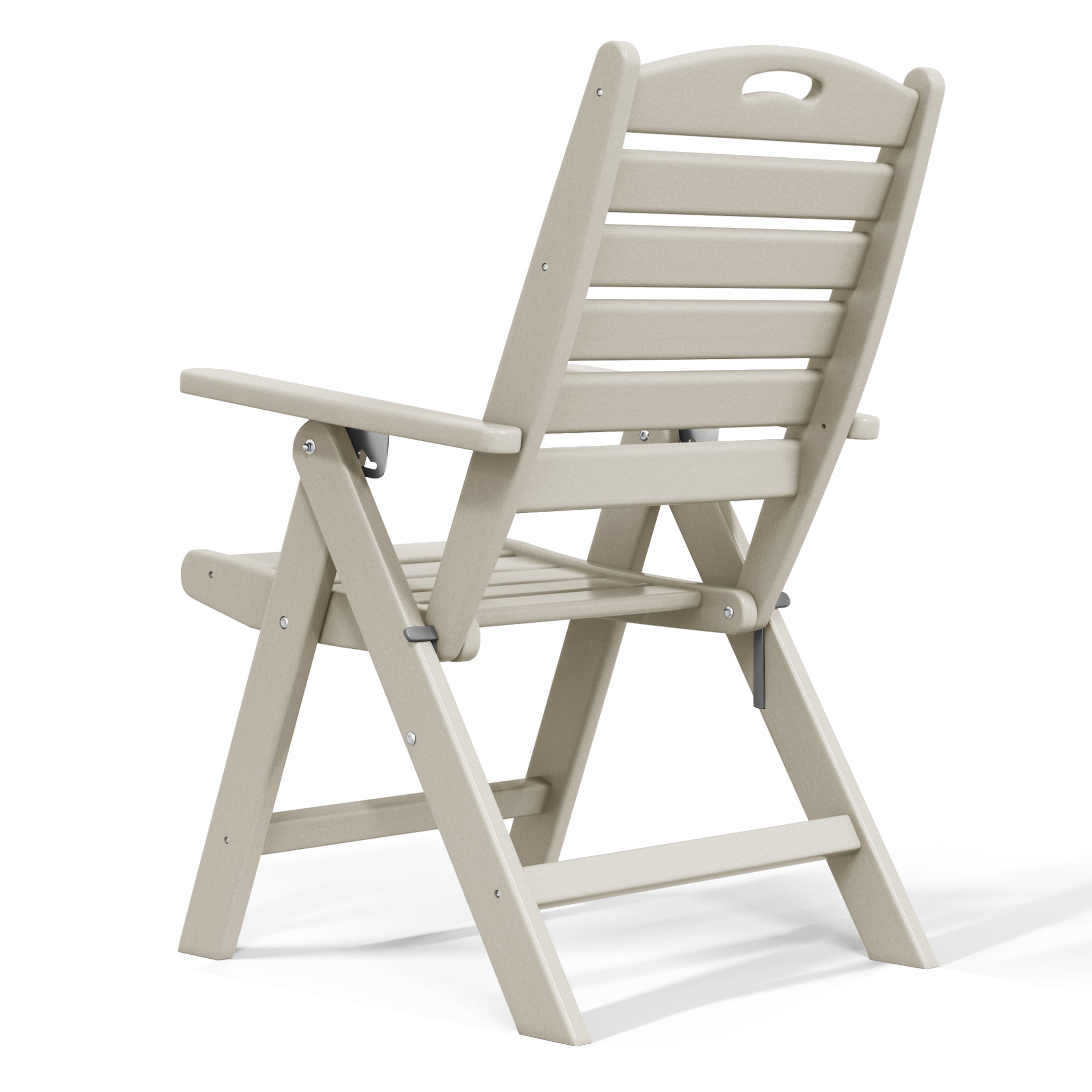 Aarhus All-Weather Outdoor Patio Folding Tall Back Dining Chair (38" High) Seahawk Designs Patio Dining Chairs