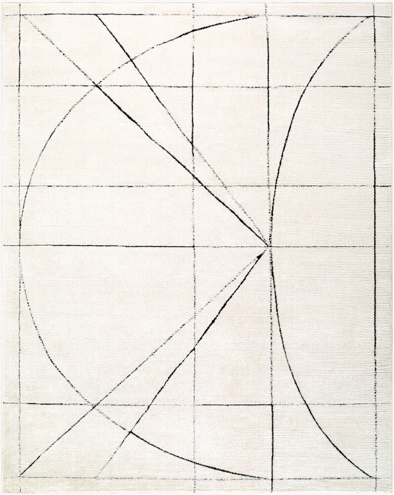 Architect Machine Woven Rug — Black/Ivory