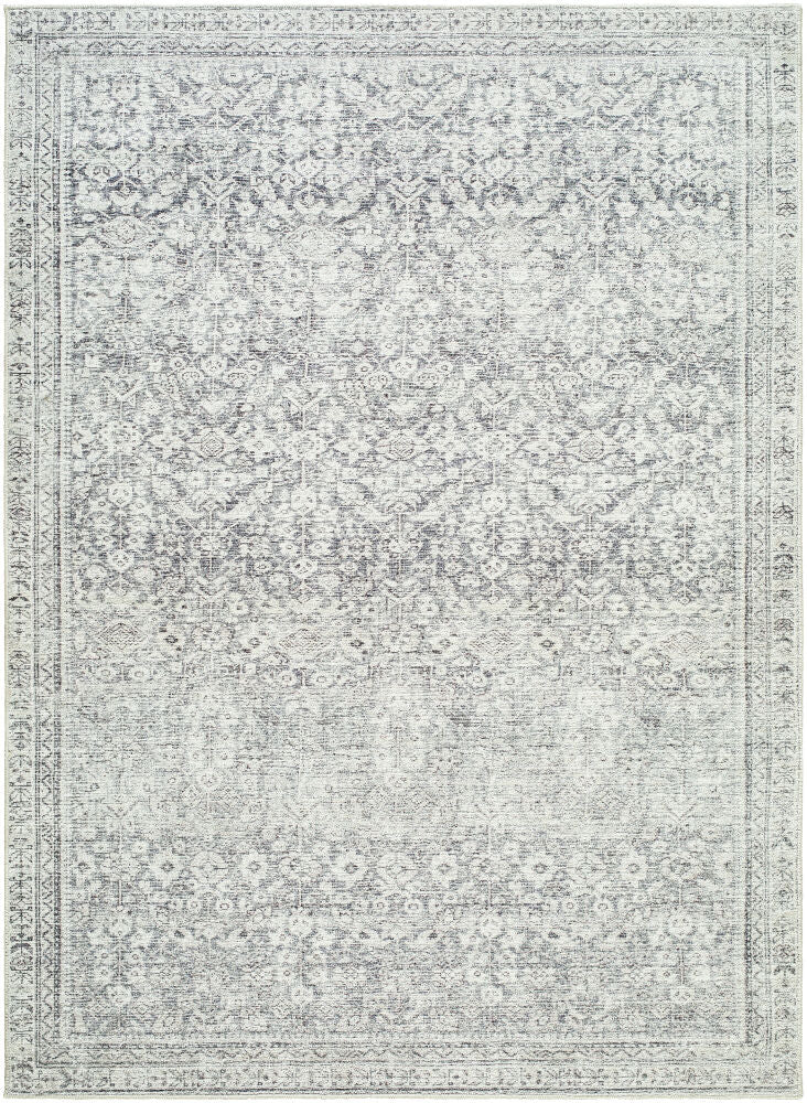Collins Avenue Machine Woven Rug — Charcoal/Cream