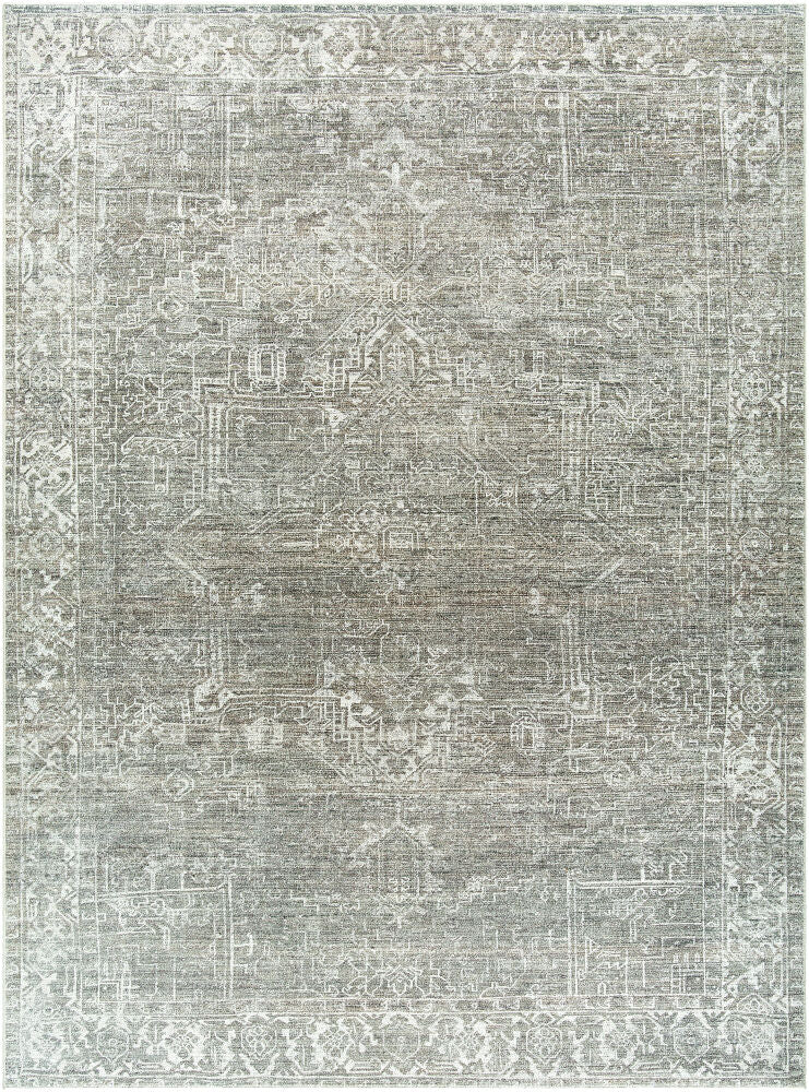Collins Avenue Machine Woven Rug — Dark Green/Ivory