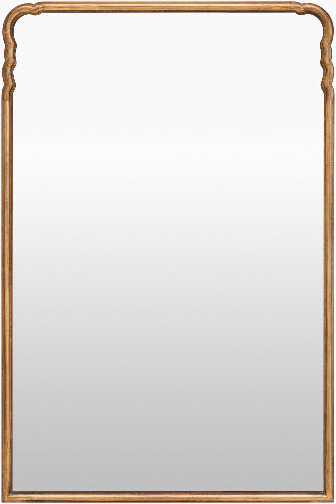 Grey Accent Mirror — Metallic - Brass