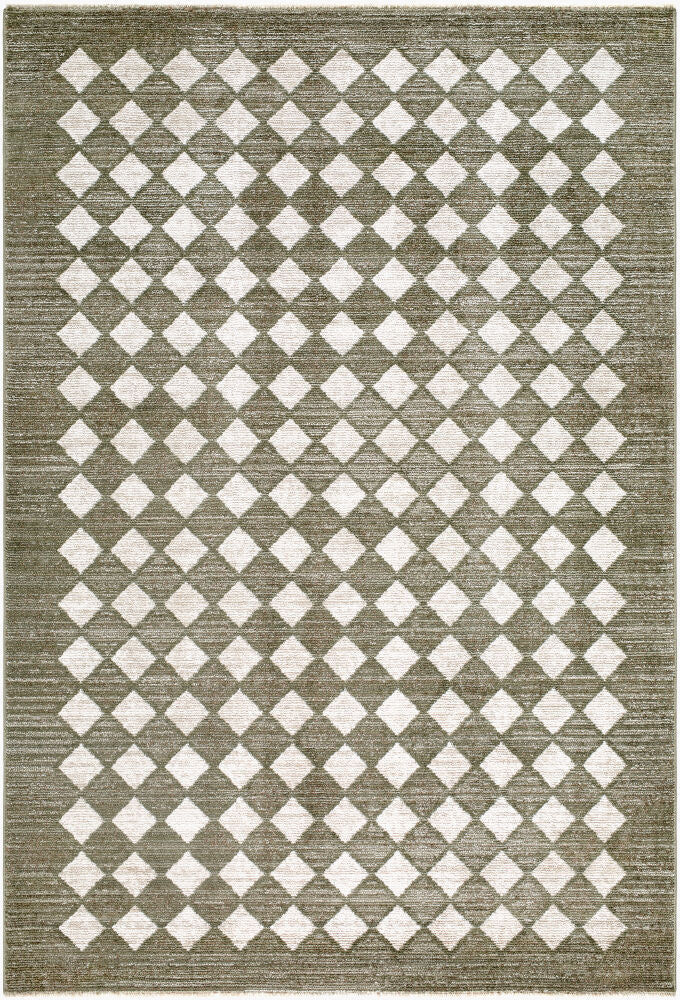 Myrtle Avenue Machine Woven Rug — Dark Brown/Ivory