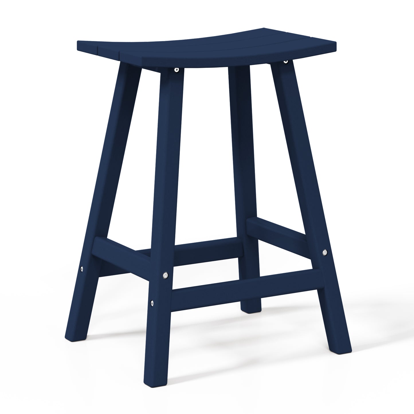 Stockholm All-Weather Outdoor Saddle Counter Stool (24" Height) Navy Blue Seahawk Designs Patio Bar & Counter Stools