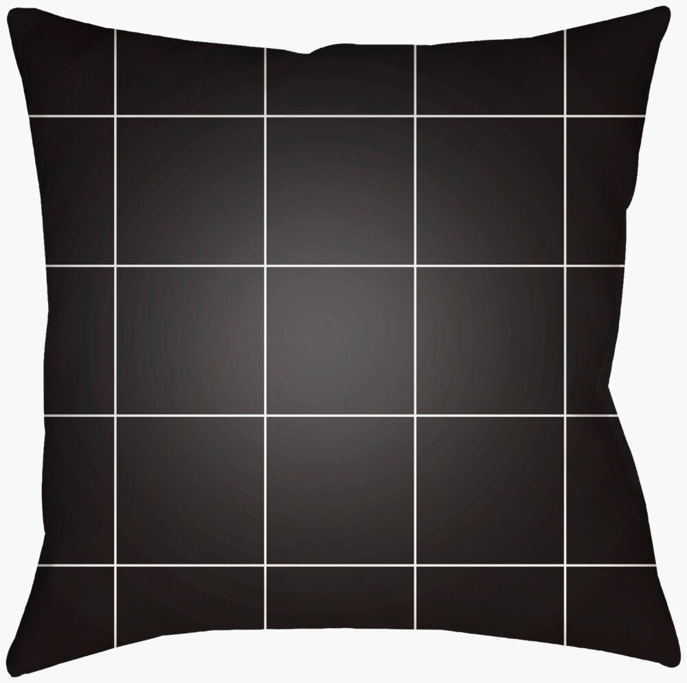 Gridwork Accent Pillow — Black/White