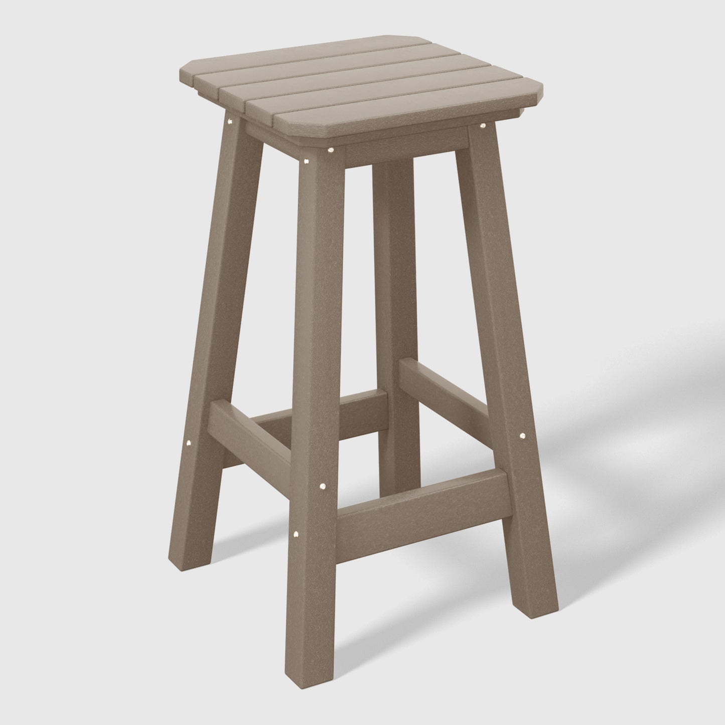 Stockholm All-Weather Outdoor Square Counter Stool (24" Seat Height) Weathered Wood Seahawk Designs Patio Bar & Counter Stools