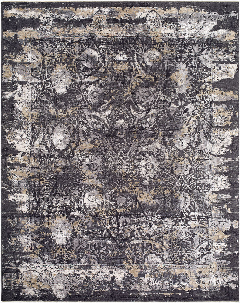 Gakko Machine Woven Rug — Black/Charcoal