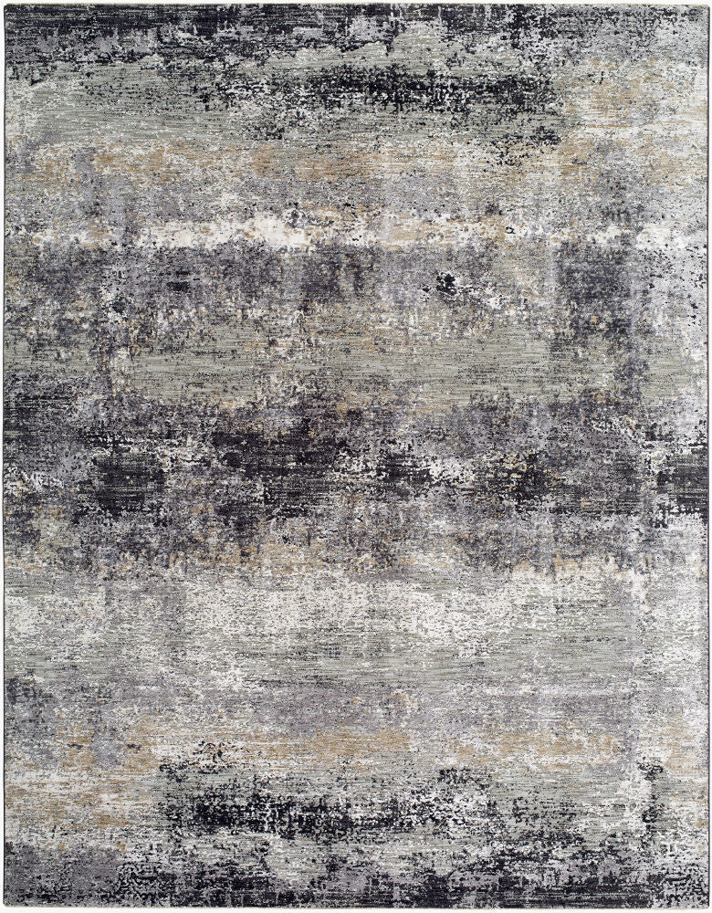 Gakko Machine Woven Rug — Black/Charcoal