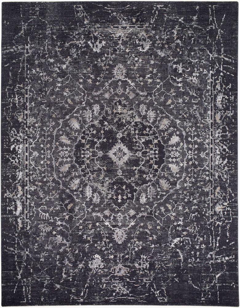 Gakko Machine Woven Rug — Black/Charcoal
