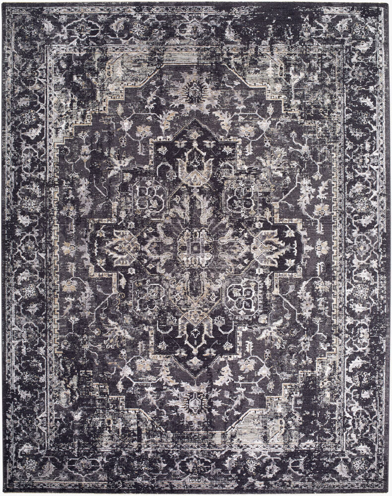 Gakko Machine Woven Rug — Black/Charcoal