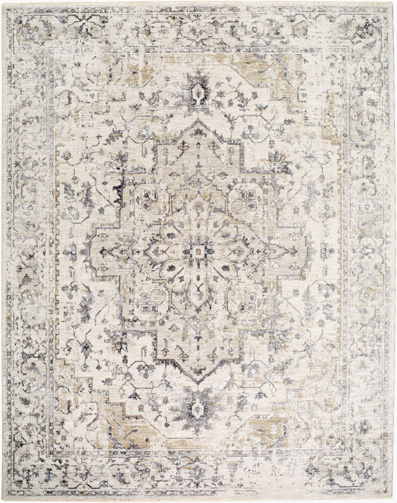 Gakko Machine Woven Rug — Charcoal/Cream