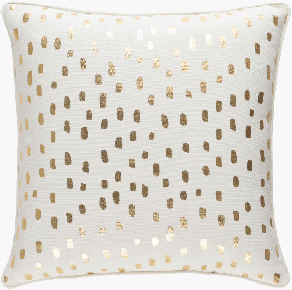 Glyph Accent Pillow — Cream/Metallic Gold