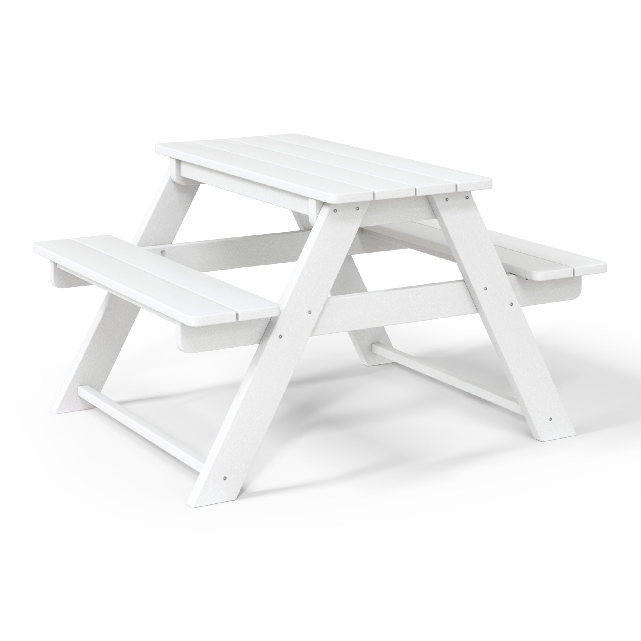 Tiny Terraces Kids' All-Weather Outdoor Picnic Table White Seahawk Designs Kids Picnic Tables