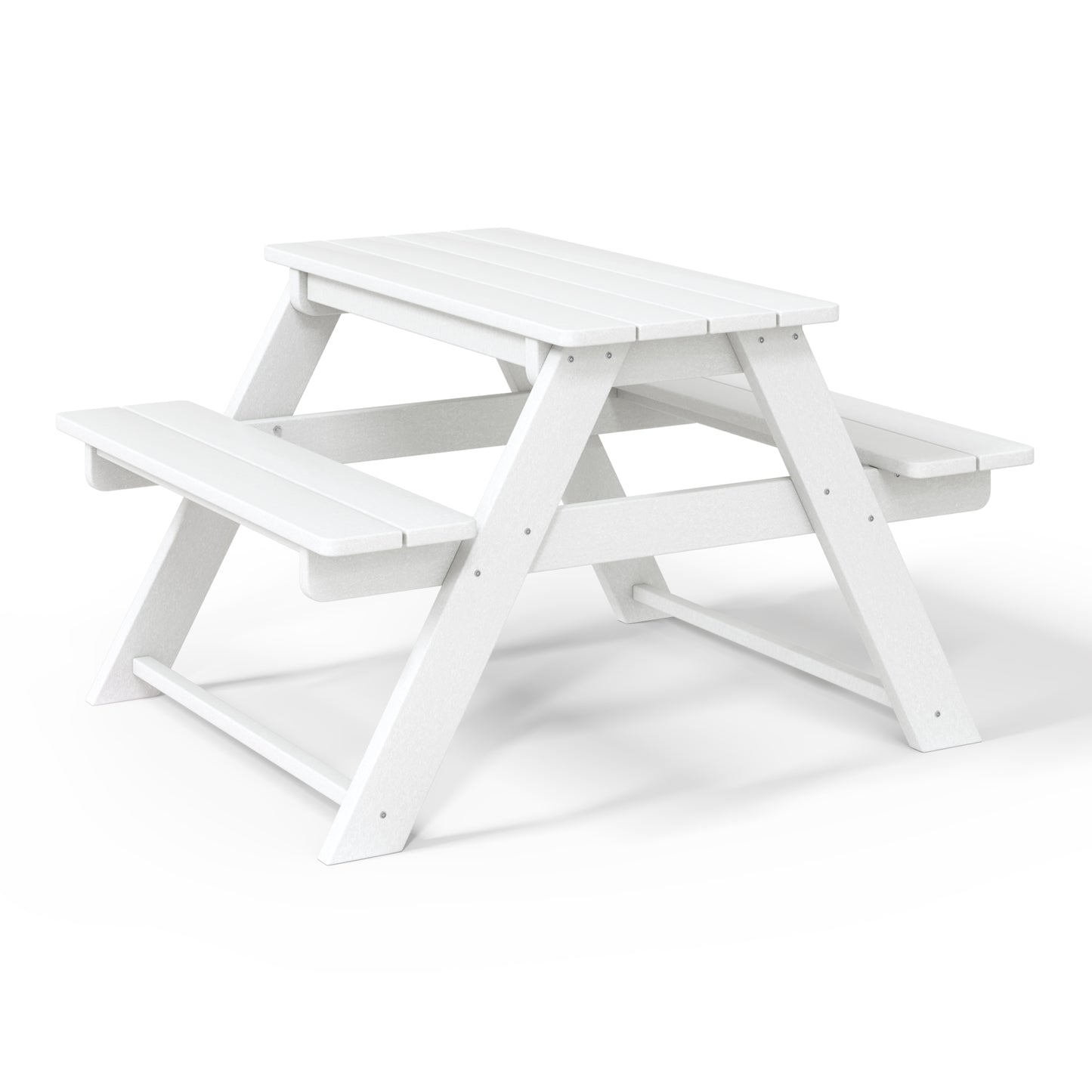 Tiny Terraces Kids' All-Weather Outdoor Picnic Table White Seahawk Designs Kids Picnic Tables