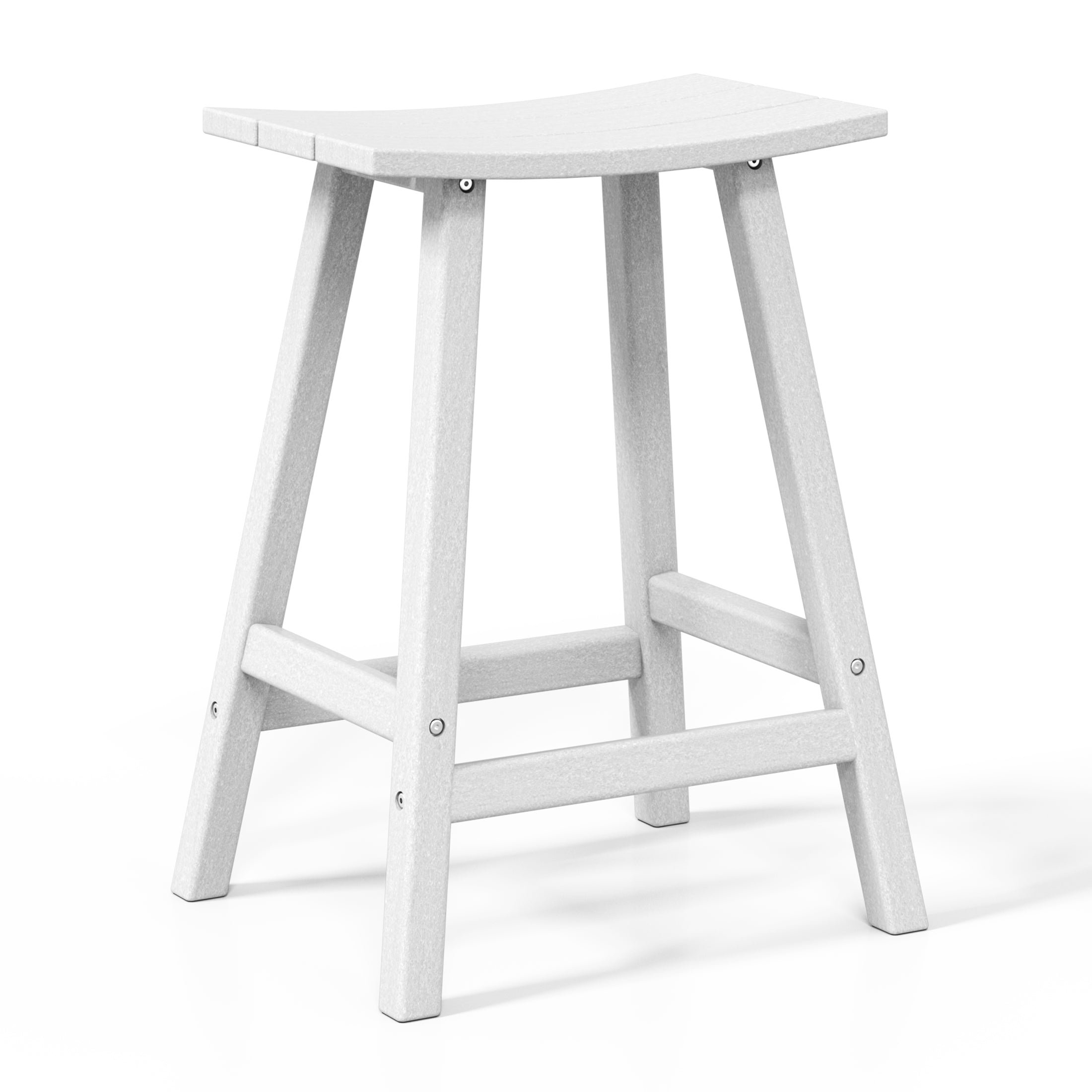 Stockholm All-Weather Outdoor Saddle Counter Stool (24" Height) White Seahawk Designs Patio Bar & Counter Stools