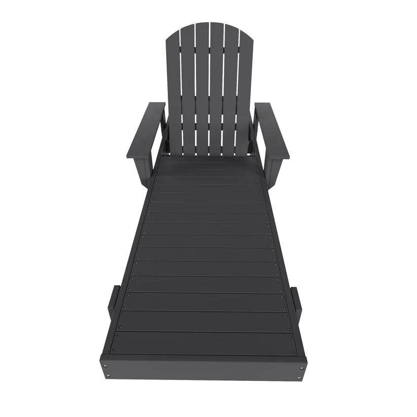 Westport Classic All-Weather Outdoor Adirondack Reclining Sun Lounger With Arms Rests Gray Seahawk Designs Patio Chaise Lounges