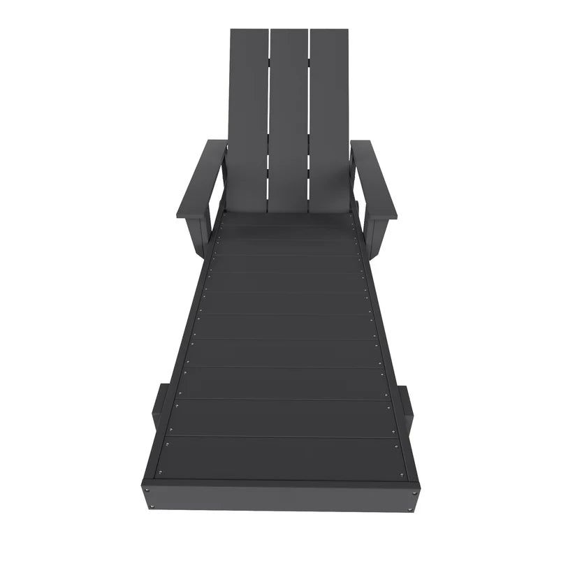Malibu Modern All-Weather Outdoor Reclining Sun Lounger With Arm Rests & Wheels Gray Seahawk Designs Patio Chaise Lounges