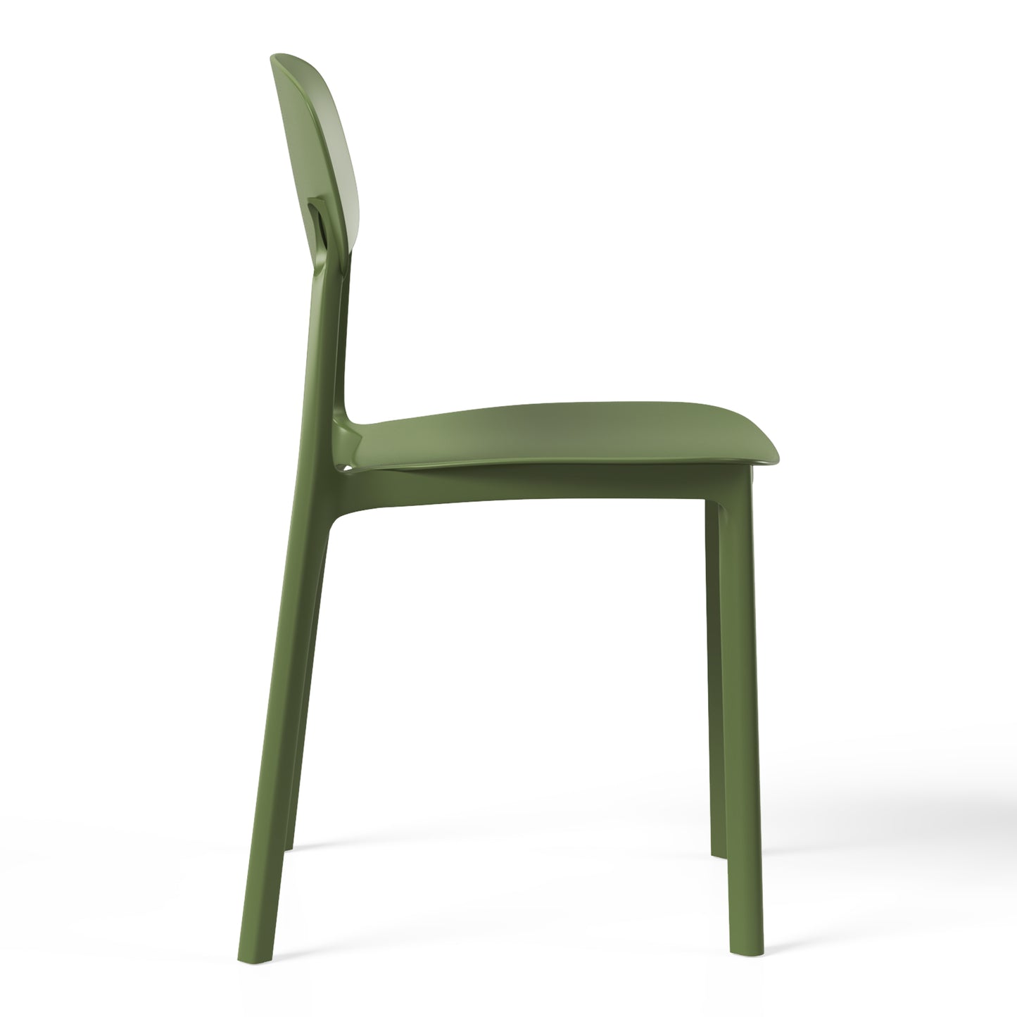 Polyform Stacking Dining Side Chair (Set of 2) Olive Green Seahawk Designs Patio Dining Chairs