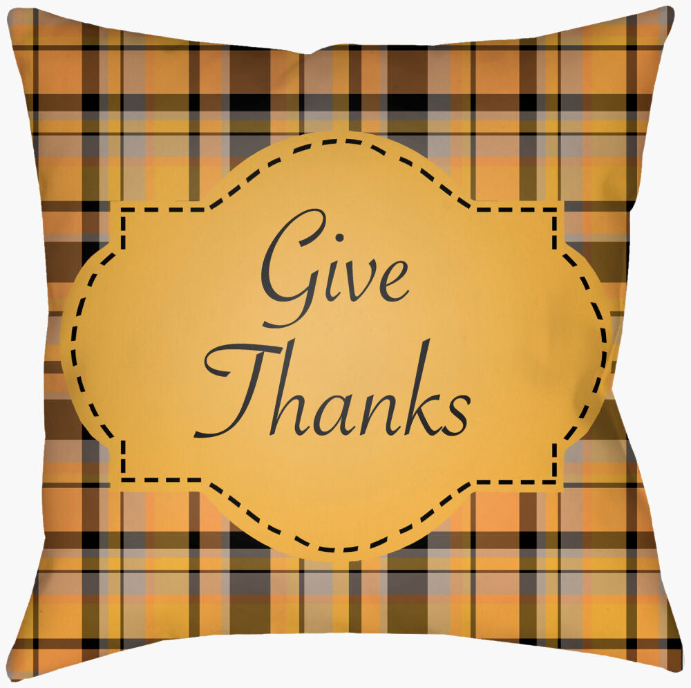 Gratitude Accent Pillow — Black/Burnt Orange