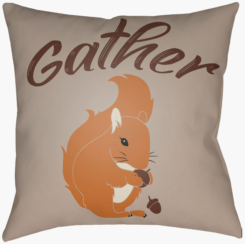Gratitude Accent Pillow — Black/Dark Brown