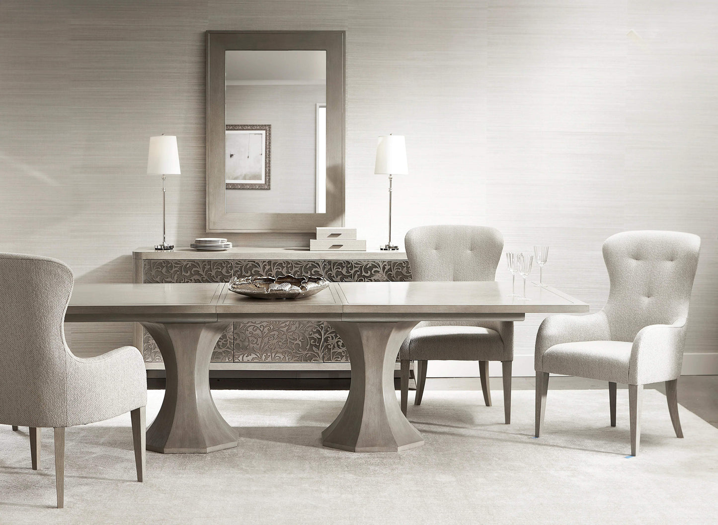 Bernhardt Cornelia Mirror — Ash Frame, Steel Inlays Bernhardt Mirror