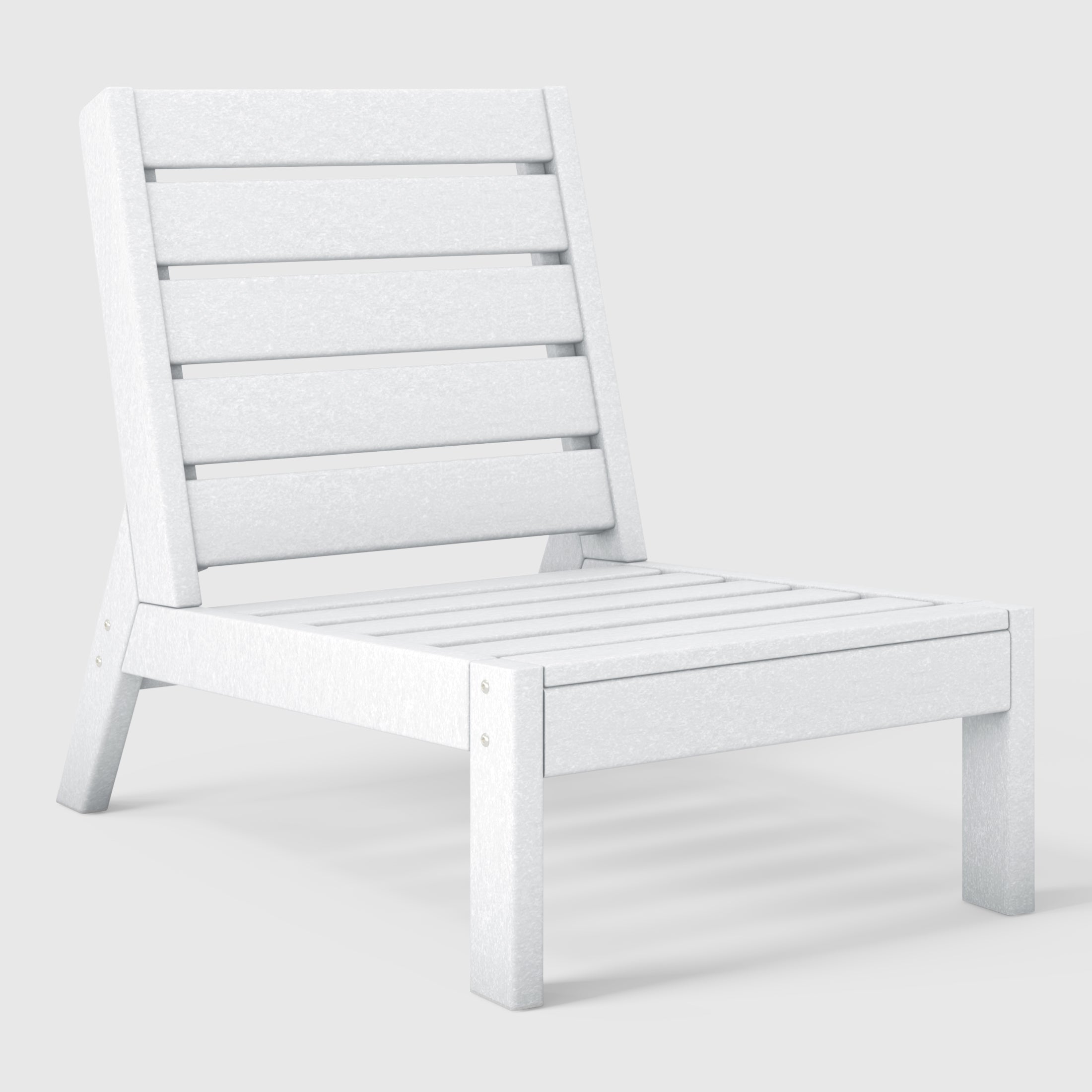 Scottsdale All-Weather Outdoor Modular Deep Seating Armless Chair (with Optional Cushions) White Seahawk Designs Patio Chairs