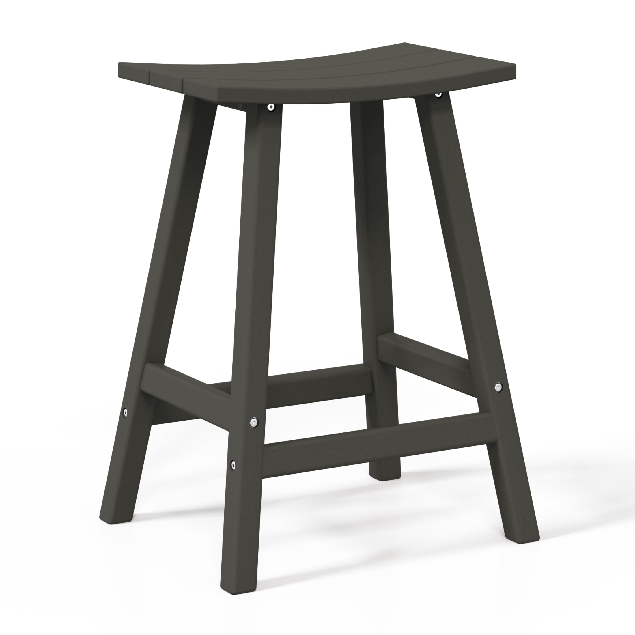 Stockholm All-Weather Outdoor Saddle Counter Stool (24" Height) Gray Seahawk Designs Patio Bar & Counter Stools