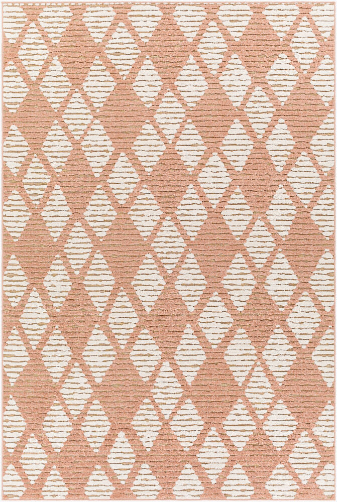 Greenwich Machine Woven Rug — Dusty Pink/Off-White